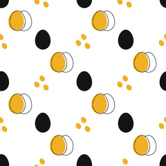 Pattern with egg on white background. Vector illustration