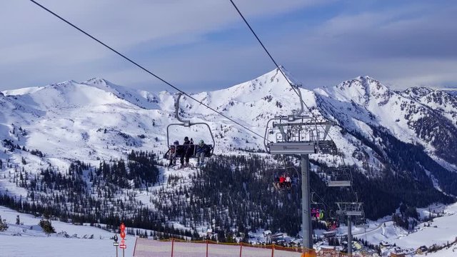 Planneralm skiing resort in winter,  Austrian Alps