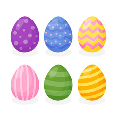 Easter eggs. Set of elements. Vector illustration. Great for Easter decor.