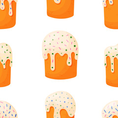 Vector illustration.Seamless pattern with Easter cake. Endless background. Great for Easter decor.