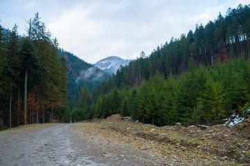 mountain scenery against the sky