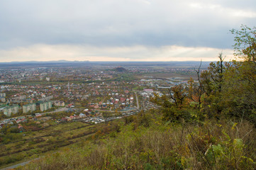 top view of a small town