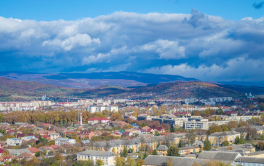 Fototapeta na wymiar top view of a small town