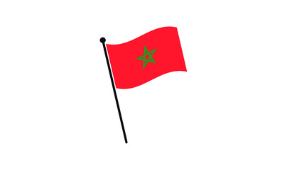 Morocco flag symbol vector ,Morocco Icon vector illustration,National flag for country of Morocco