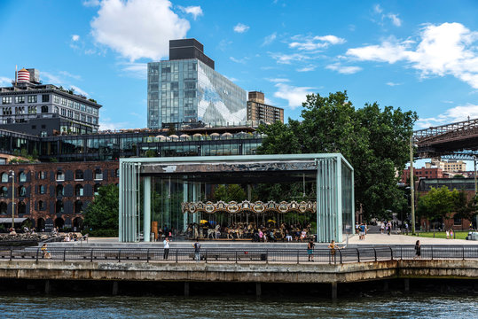 Classic carousel in New York City, USA