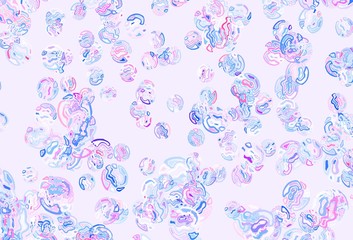 Light Blue, Red vector template with chaotic shapes.