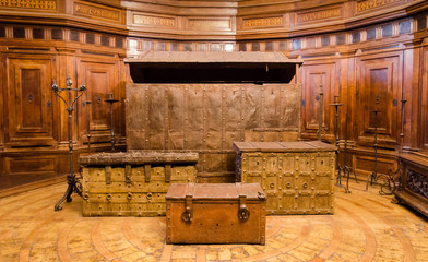 Historic chests in Castel Saint Angelo Rome