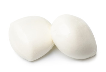 Mozzarella cheese on white background