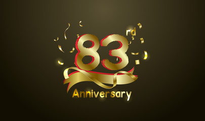 Anniversary celebration background. with the 83rd number in gold and with the words golden anniversary celebration.