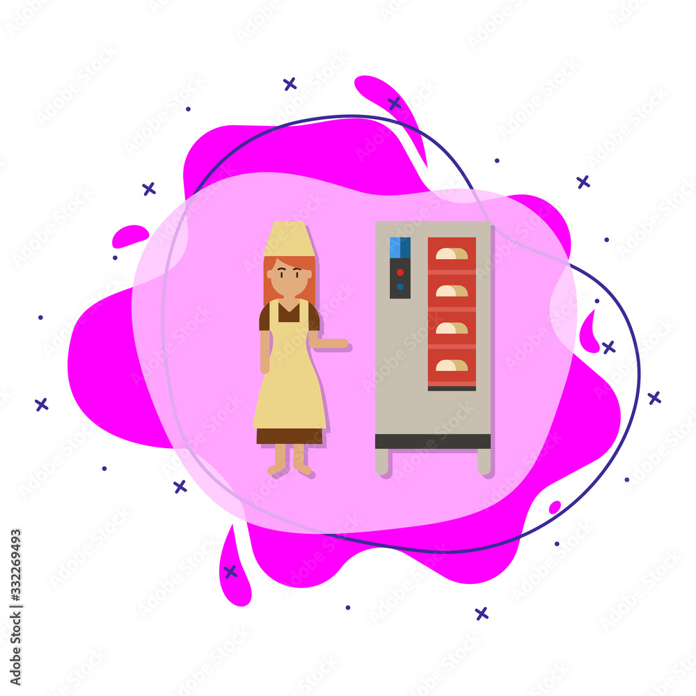 Aufkleber oven, bakery color liquid bacdge icon. simple color vector of bakery icons for ui and ux, website or