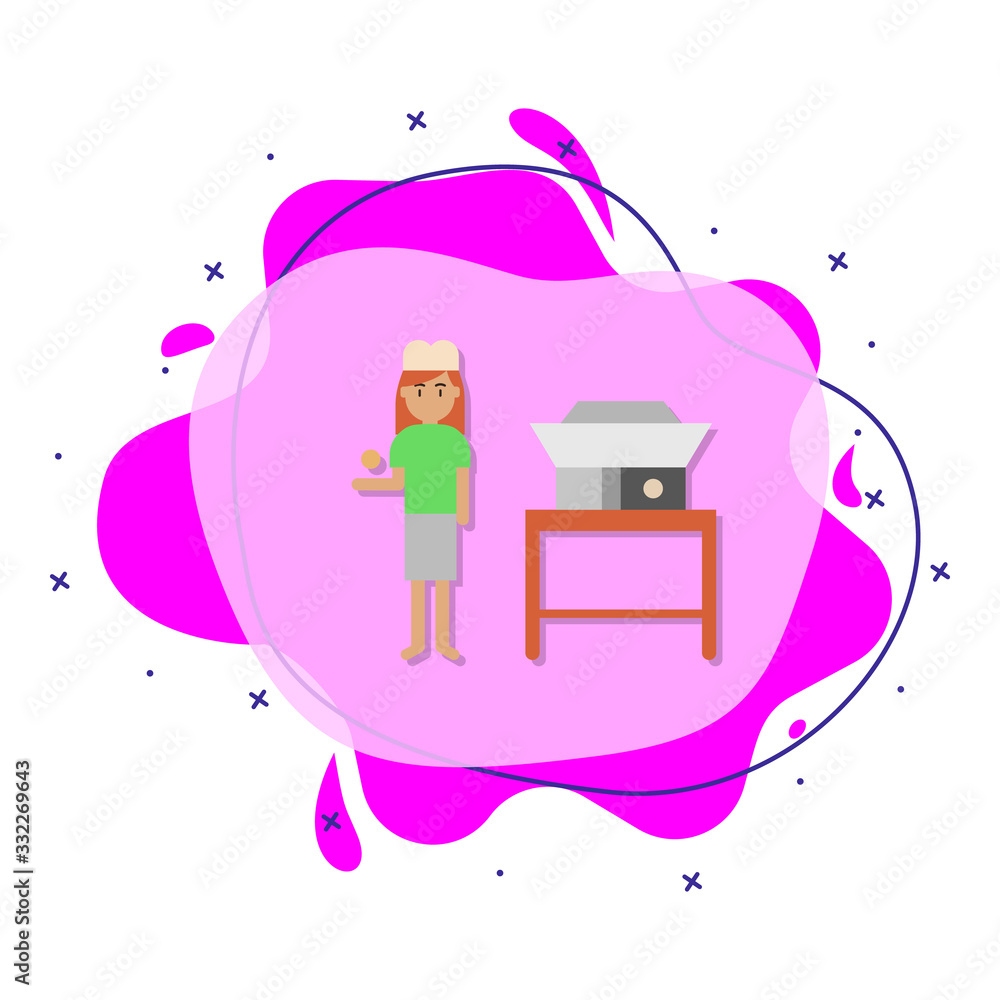 Poster dough rounder color liquid bacdge icon. simple color vector of bakery icons for ui and ux, website o