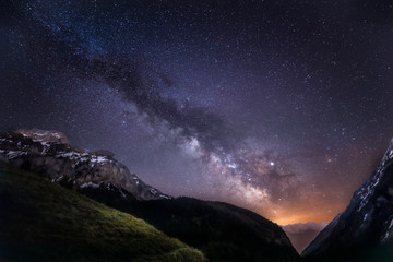 Fototapeta na wymiar Milkyway in the Swiss Alps