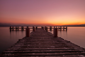 Fototapeta premium Molo nad jeziorem Léman