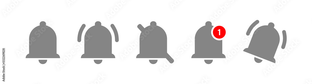 Poster bell notification icons. button with bells of notification isolated symbols. vector