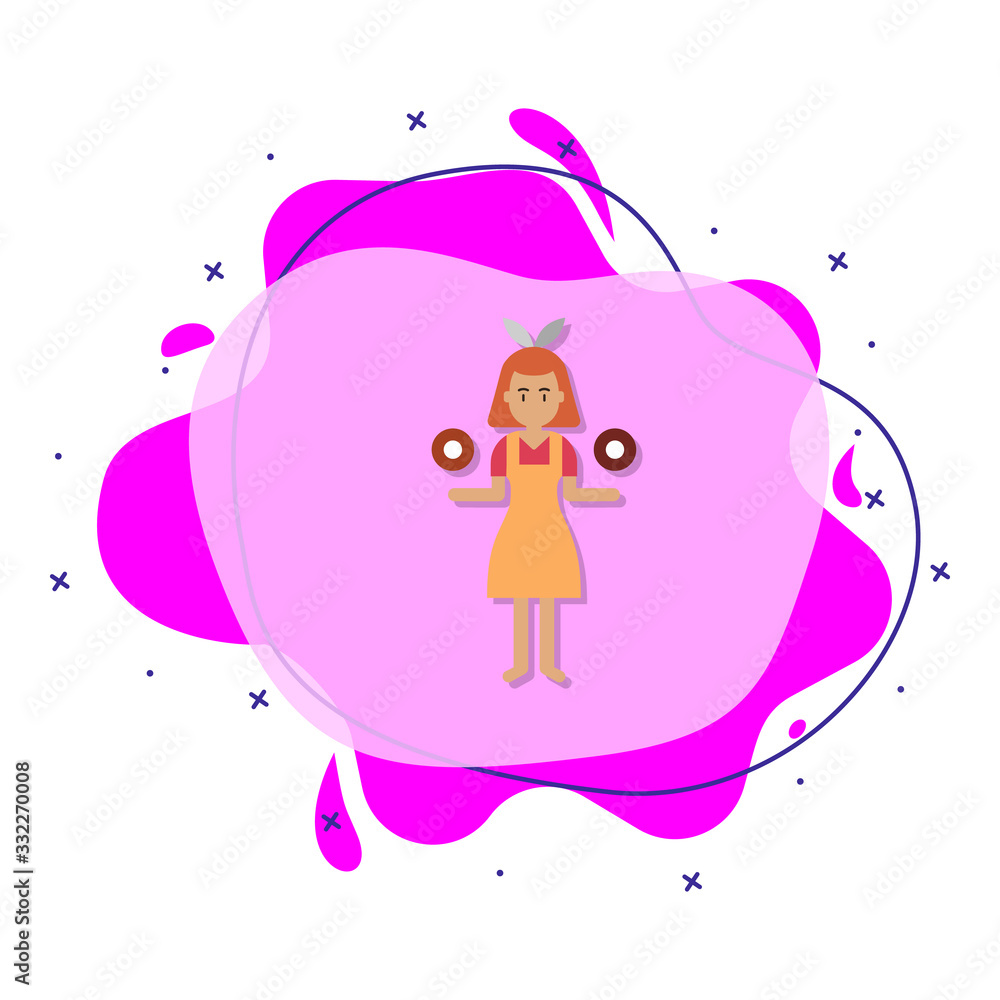 Aufkleber doughnut, bakery color liquid bacdge icon. simple color vector of bakery icons for ui and ux, websit