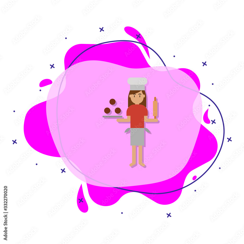 Poster cookies, bakery color liquid bacdge icon. simple color vector of bakery icons for ui and ux, website