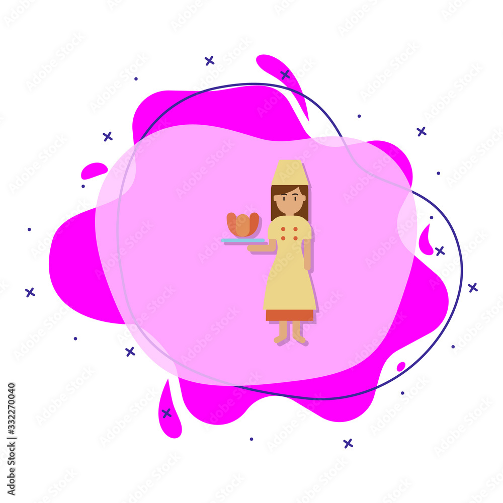 Poster croissant, bakery color liquid bacdge icon. simple color vector of bakery icons for ui and ux, websi