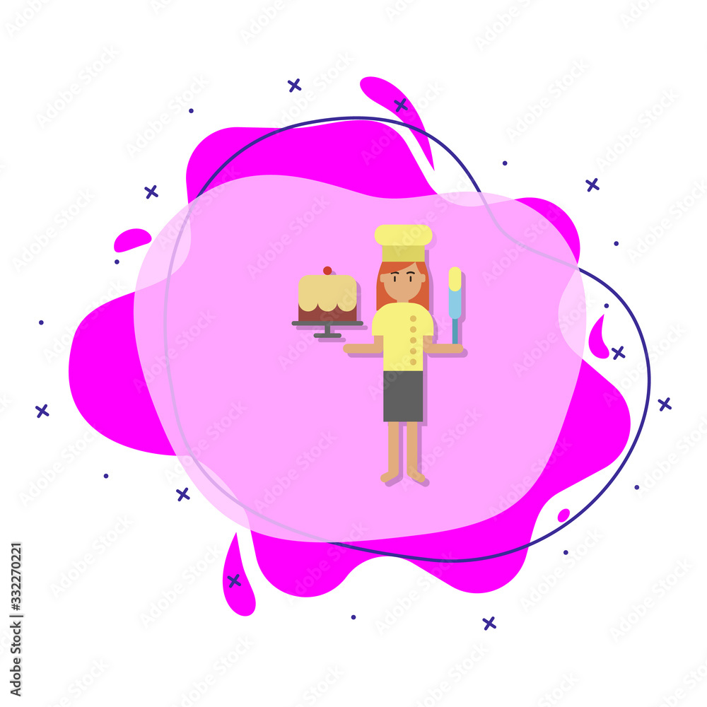 Poster icing, bakery color liquid bacdge icon. simple color vector of bakery icons for ui and ux, website o