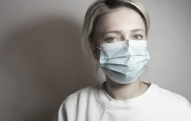 Covid19 and beautiful woman in mask