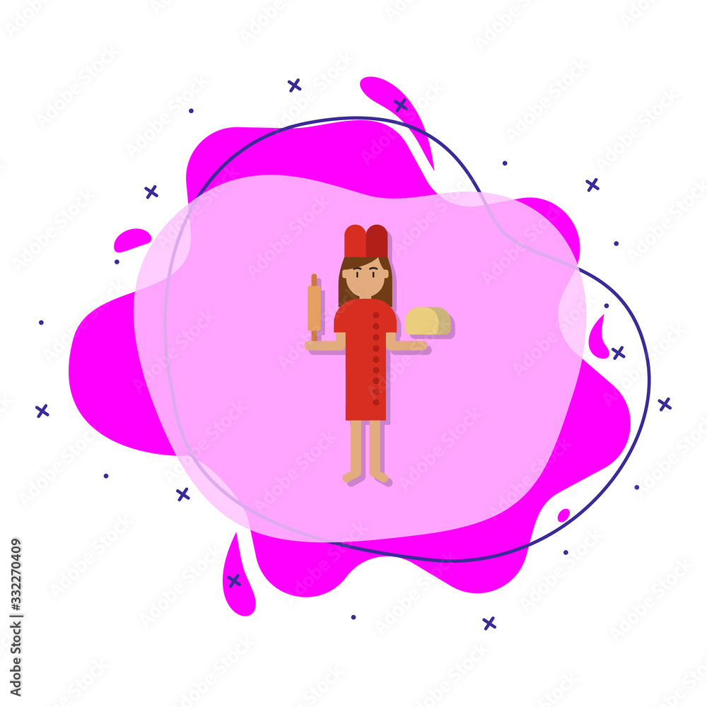 Poster dough, bakery color liquid bacdge icon. simple color vector of bakery icons for ui and ux, website o