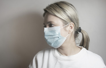 Coronavirus 2019 and beautiful woman in mask