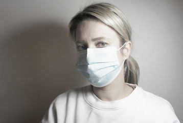 Covid19 and beautiful woman in mask