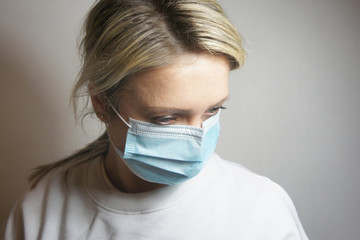Coronavirus 2019 and beautiful woman in mask