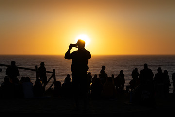 Fototapeta na wymiar Sunset in pacific ocean