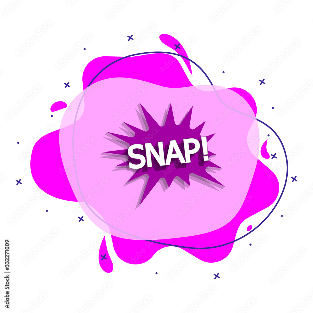 Poster comic speech bubble with expression text snap liquid bacdge icon. simple color vector of people arou
