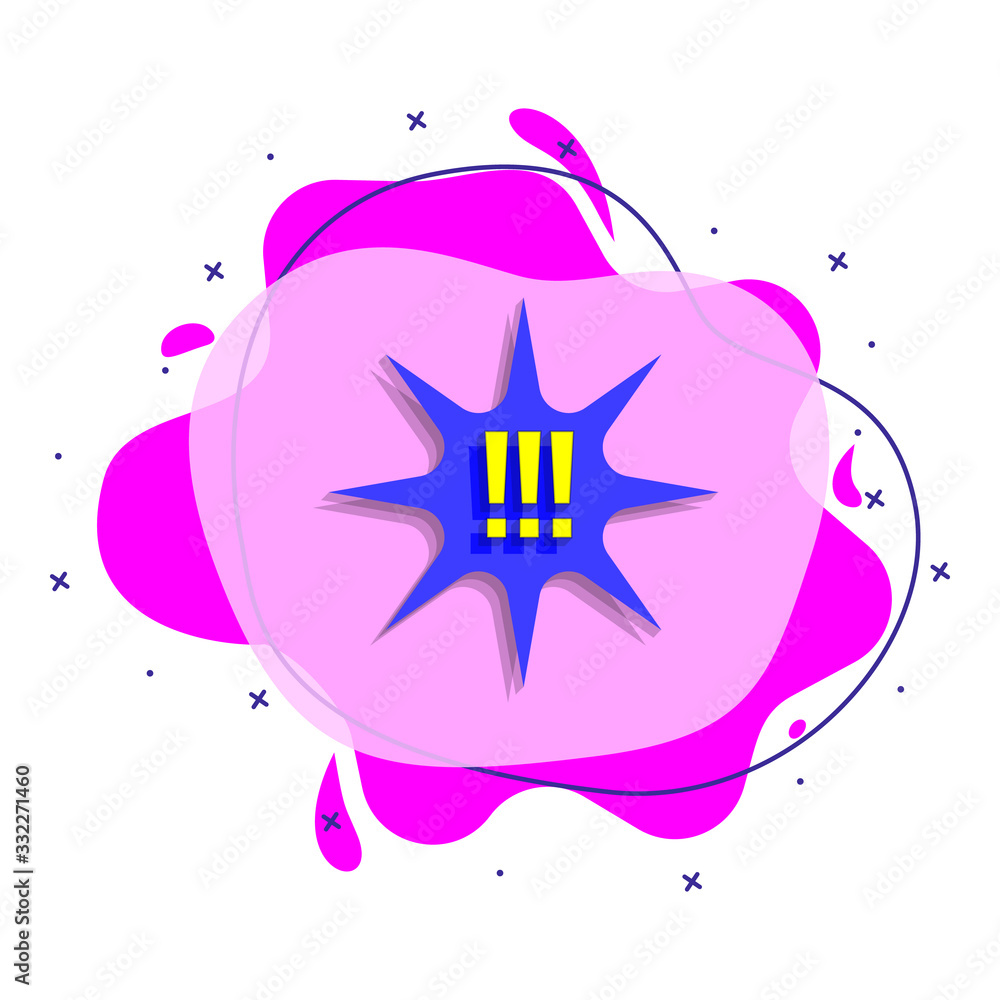 Aufkleber comic speech bubble with expression text liquid bacdge icon. simple color vector of people around th