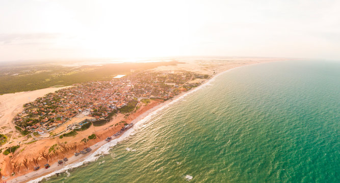Aerial Image of Canoa Quebrada Beach, Aracati, Ceara, Brazil