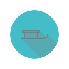 Sledge long shadow icon. Simple glyph, flat vector of web icons for ui and ux, website or mobile application