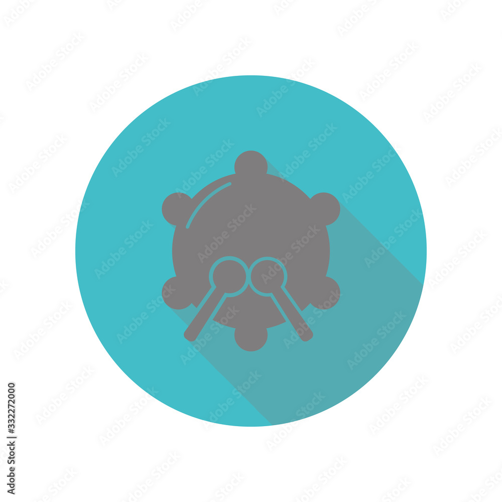 Poster snare drum long shadow icon. simple glyph, flat vector of web icons for ui and ux, website or mobile