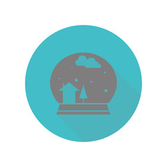 Snow ball long shadow icon. Simple glyph, flat vector of web icons for ui and ux, website or mobile application