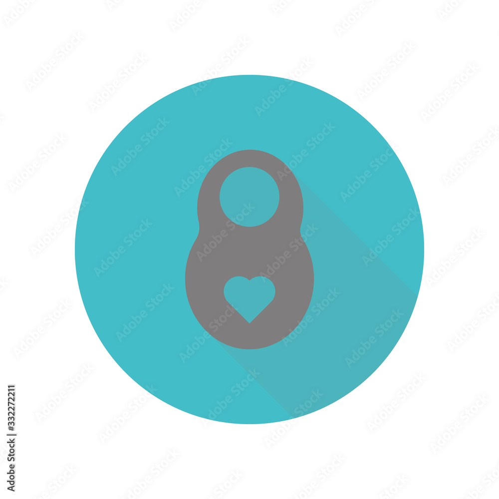 Aufkleber weight with heart long shadow icon. simple glyph, flat vector of web icons for ui and ux, website or