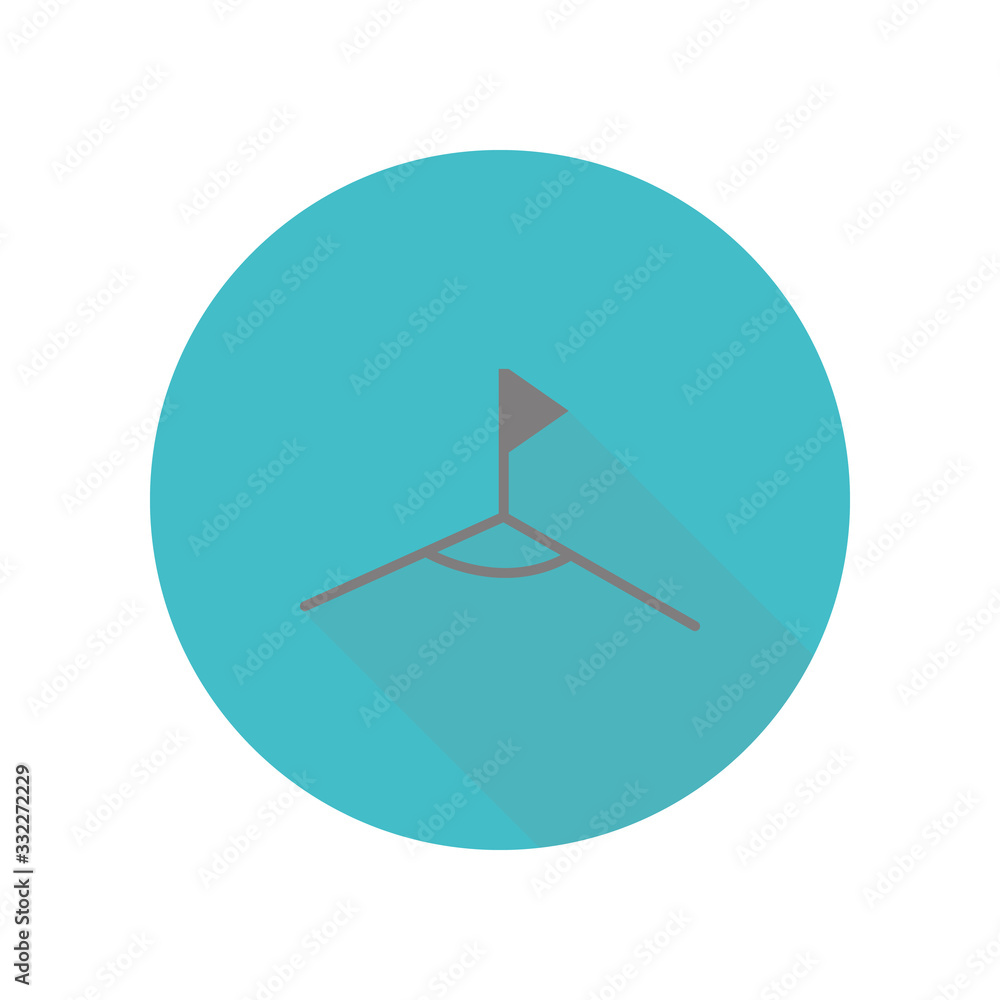 Poster corner flag long shadow icon. simple glyph, flat vector of web icons for ui and ux, website or mobil