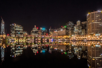 sydney city at night with reflections