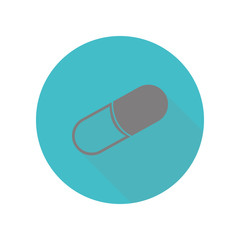 Pill long shadow icon. Simple glyph, flat vector of web icons for ui and ux, website or mobile application