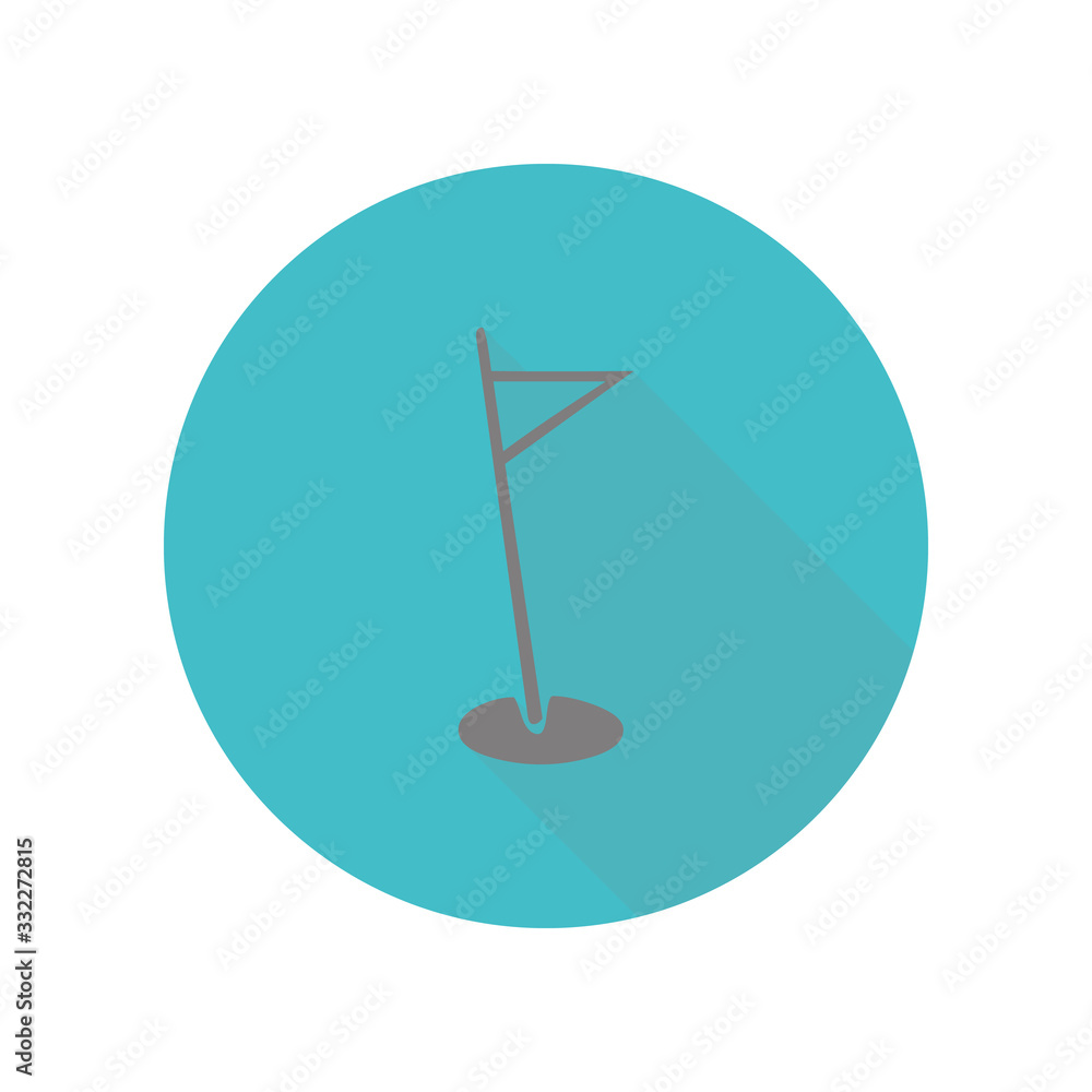 Poster golf flag long shadow icon. simple glyph, flat vector of web icons for ui and ux, website or mobile 