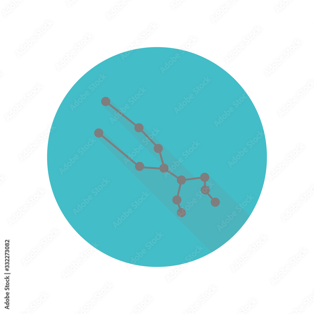 Poster constellations taypyc long shadow icon. simple glyph, flat vector of web icons for ui and ux, websit