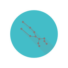 Constellations taypyc long shadow icon. Simple glyph, flat vector of web icons for ui and ux, website or mobile application