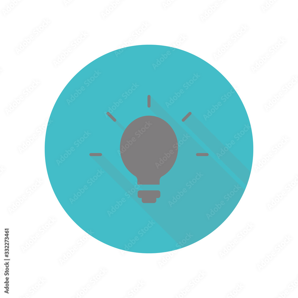 Poster bulb long shadow icon. simple glyph, flat vector of web icons for ui and ux, website or mobile appli