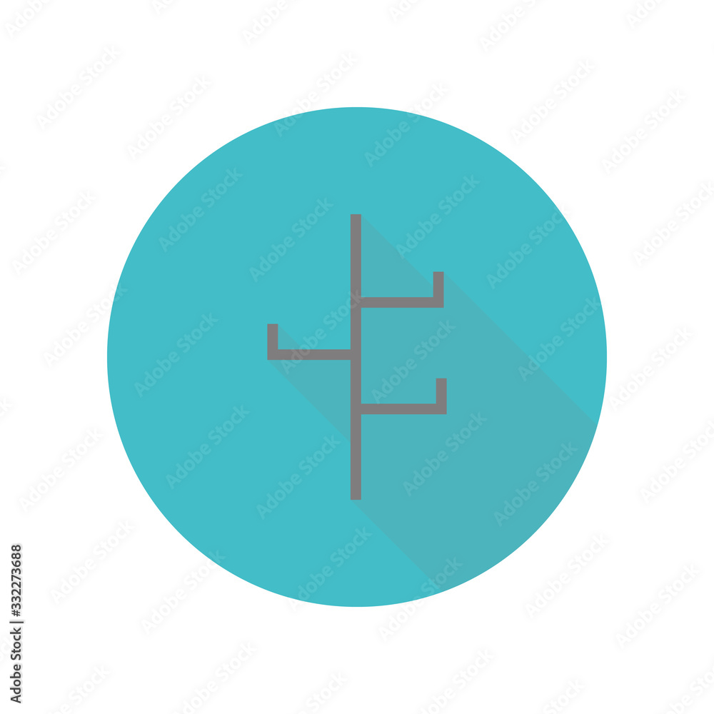 Poster coat stand hanger long shadow icon. simple glyph, flat vector of web icons for ui and ux, website or