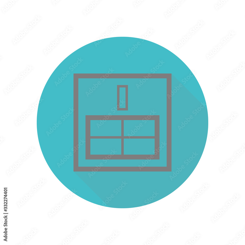 Poster sim card thin line long shadow icon. simple glyph, flat vector of web icons for ui and ux, website o
