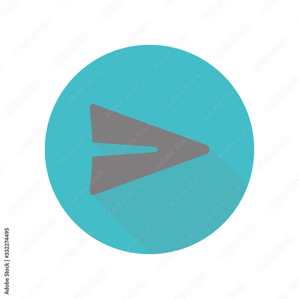 Poster click long shadow icon. simple glyph, flat vector of web icons for ui and ux, website or mobile appl