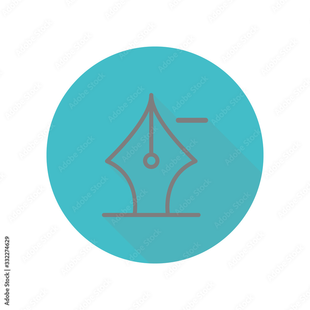 Poster pen with minus sign long shadow icon. simple glyph, flat vector of web icons for ui and ux, website 