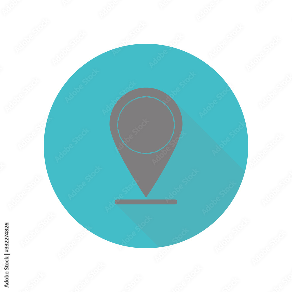 Poster marker long shadow icon. simple glyph, flat vector of web icons for ui and ux, website or mobile app