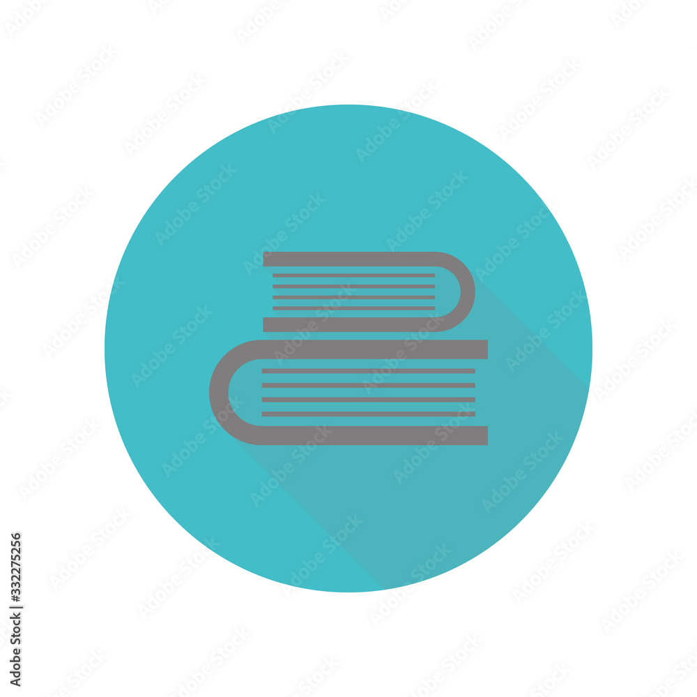 Poster books long shadow icon. simple glyph, flat vector of web icons for ui and ux, website or mobile appl