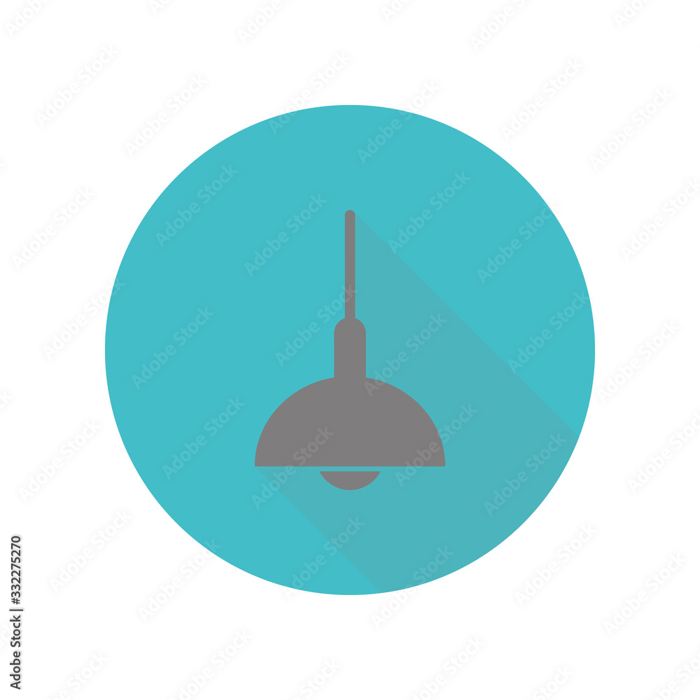 Poster chandelier long shadow icon. simple glyph, flat vector of web icons for ui and ux, website or mobile