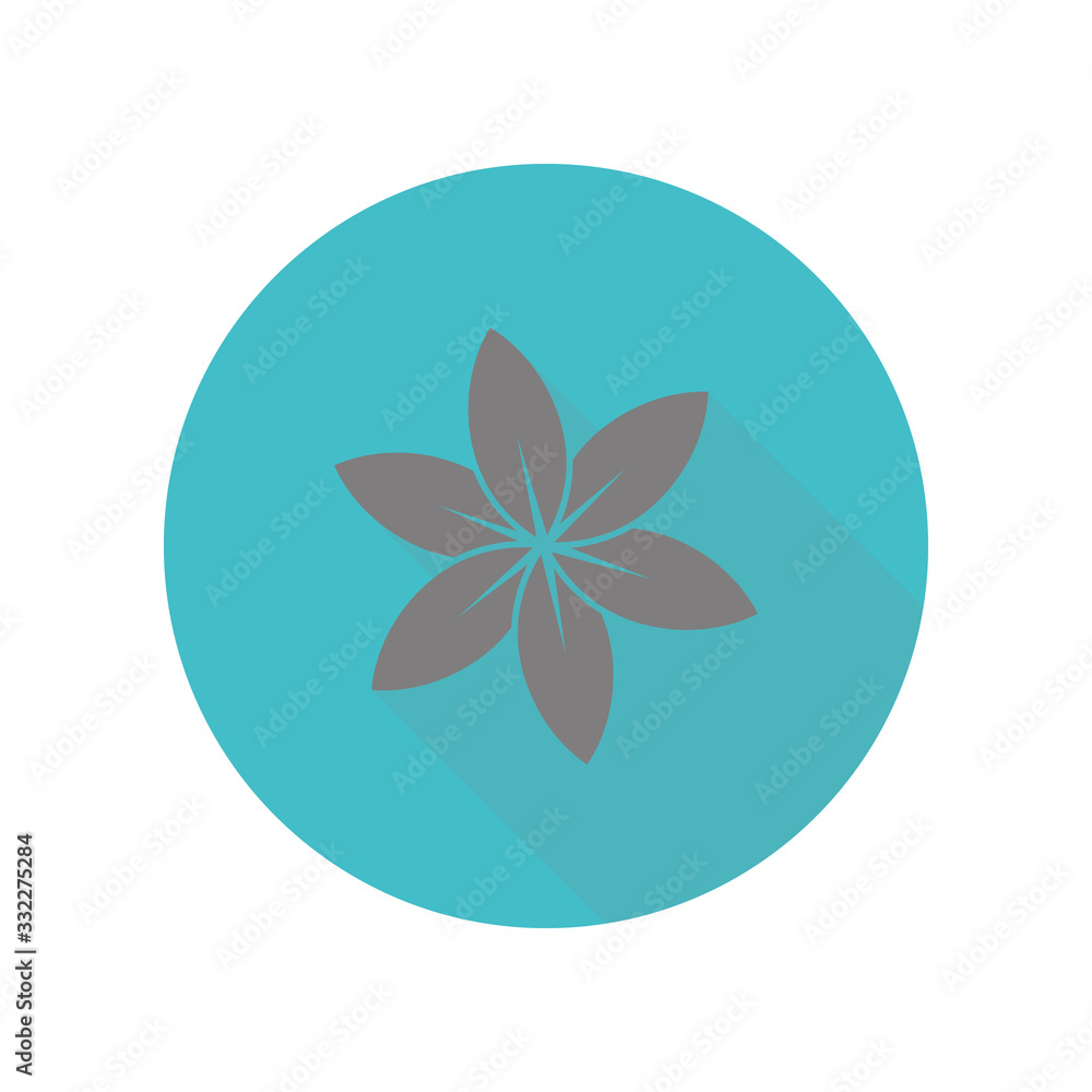 Poster flower long shadow icon. simple glyph, flat vector of web icons for ui and ux, website or mobile app